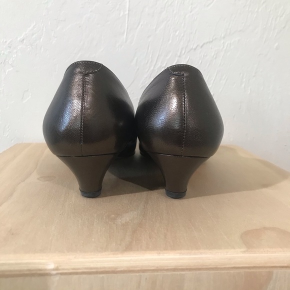 Vintage Brown Metallic Statement Block Heel 6.5 - Picture 5 of 8